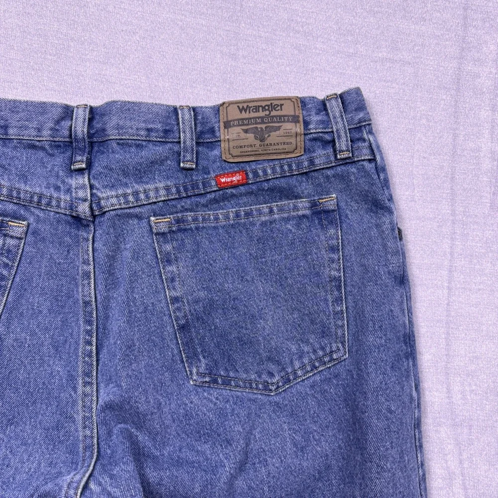 Wrangler Mens Blue Denim Regular Rodeo Stretch Straight Leg‎ Jeans Size 38x29